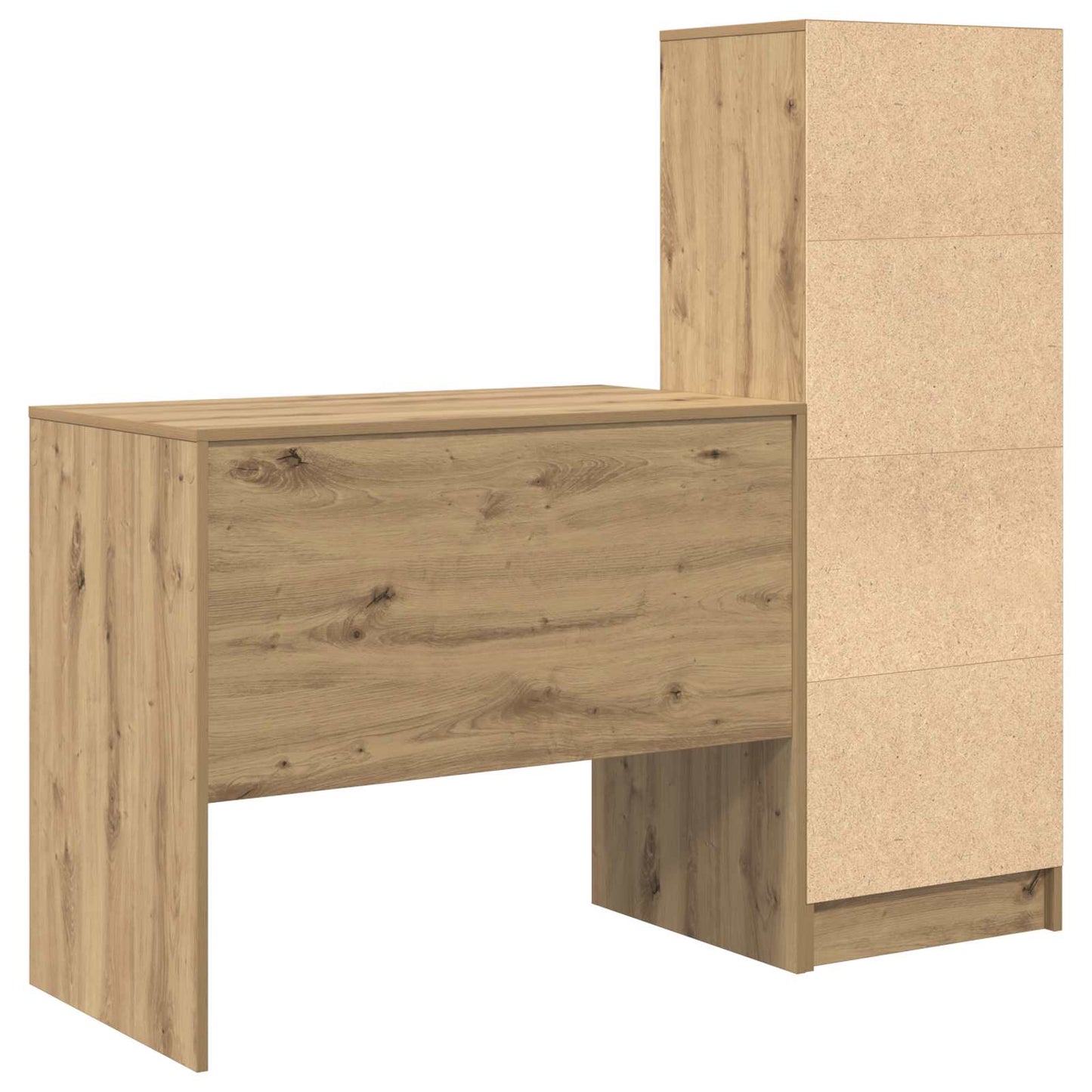 Desk with Drawer with Shelf with Storage 2 pcs Artisan Oak