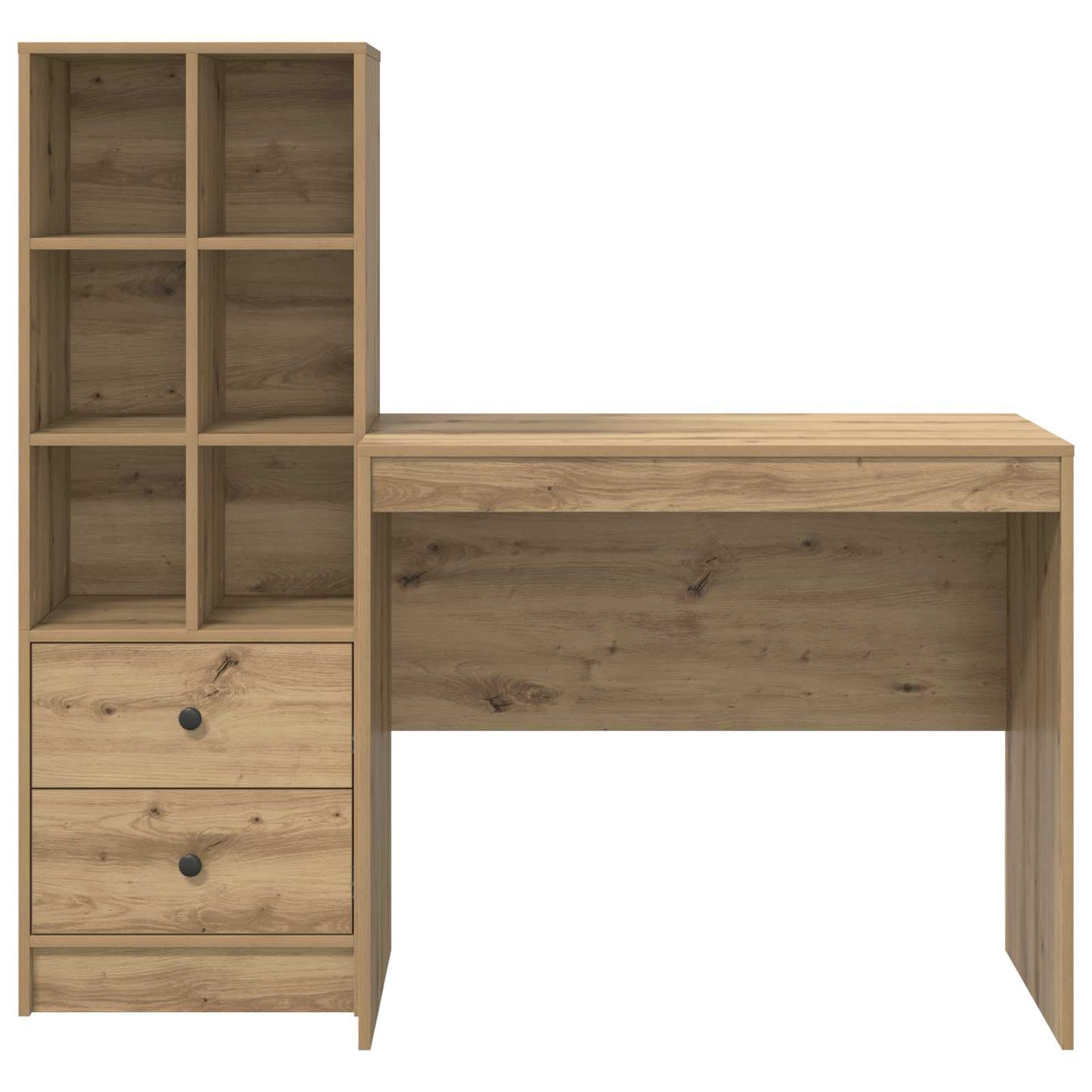 Desk with Drawer with Shelf with Storage 2 pcs Artisan Oak