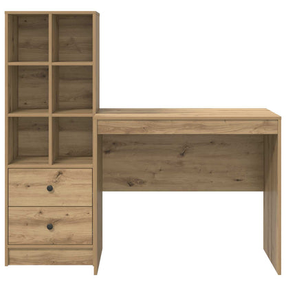 Desk with Drawer with Shelf with Storage 2 pcs Artisan Oak