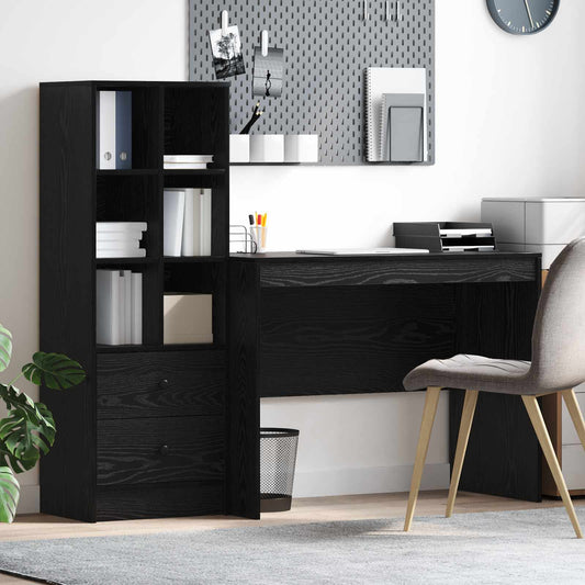 Desk Black Oak 145.5 x 50 x 127 cm 2 pcs