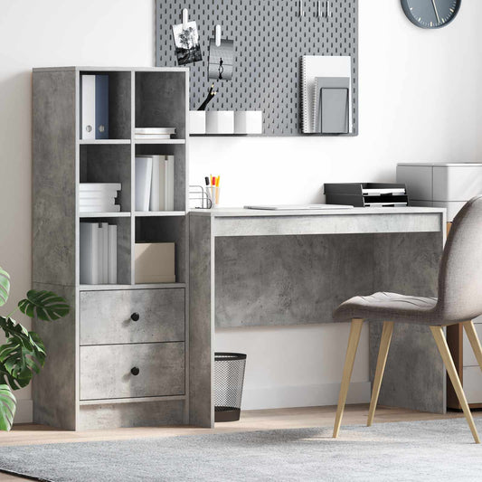 Desk Concrete Grey 145.5 x 50 x 127 cm 2 pcs