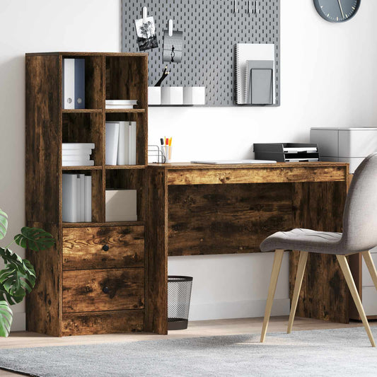 Desk Smoked Oak 145.5 x 50 x 127 cm 2 pcs