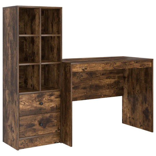 Desk Smoked Oak 145.5 x 50 x 127 cm 2 pcs