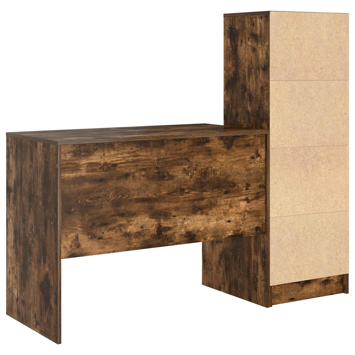 Desk with Drawer 2 pcs Smoked Oak