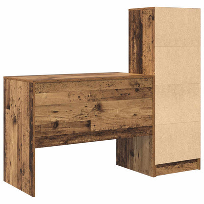 Desk with Drawer 2 pcs Old Wood
