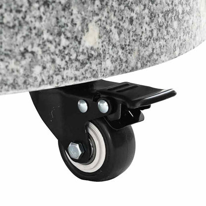 Parasol Base 29.8kg Grey Granite and Stainless Steel Round
