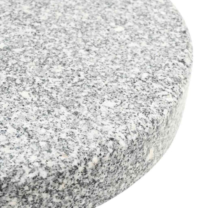 Parasol Base 29.8kg Grey Granite and Stainless Steel Round