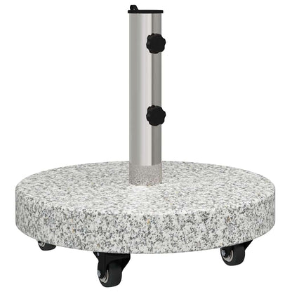 Parasol Base 29.8kg Grey Granite and Stainless Steel Round