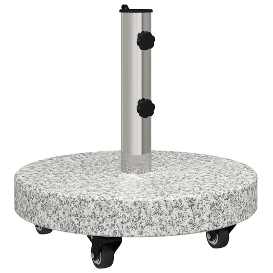 Parasol Base 29.8kg Grey Granite and Stainless Steel Round