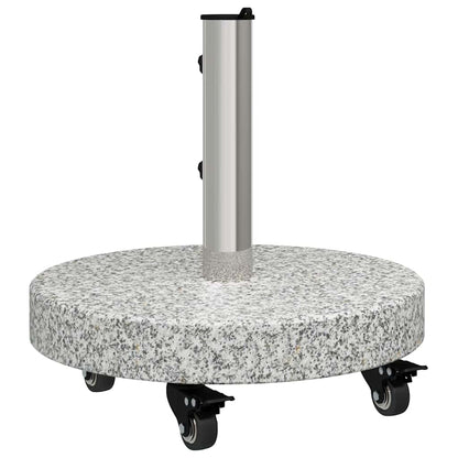 Parasol Base 29.8kg Grey Granite and Stainless Steel Round