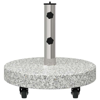 Parasol Base 29.8kg Grey Granite and Stainless Steel Round