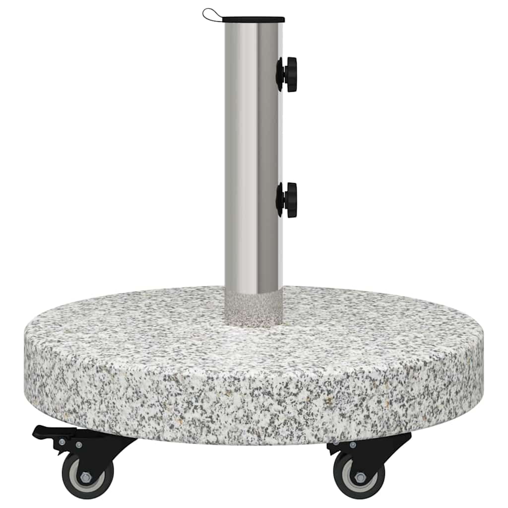 Parasol Base 29.8kg Grey Granite and Stainless Steel Round