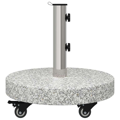 Parasol Base 29.8kg Grey Granite and Stainless Steel Round