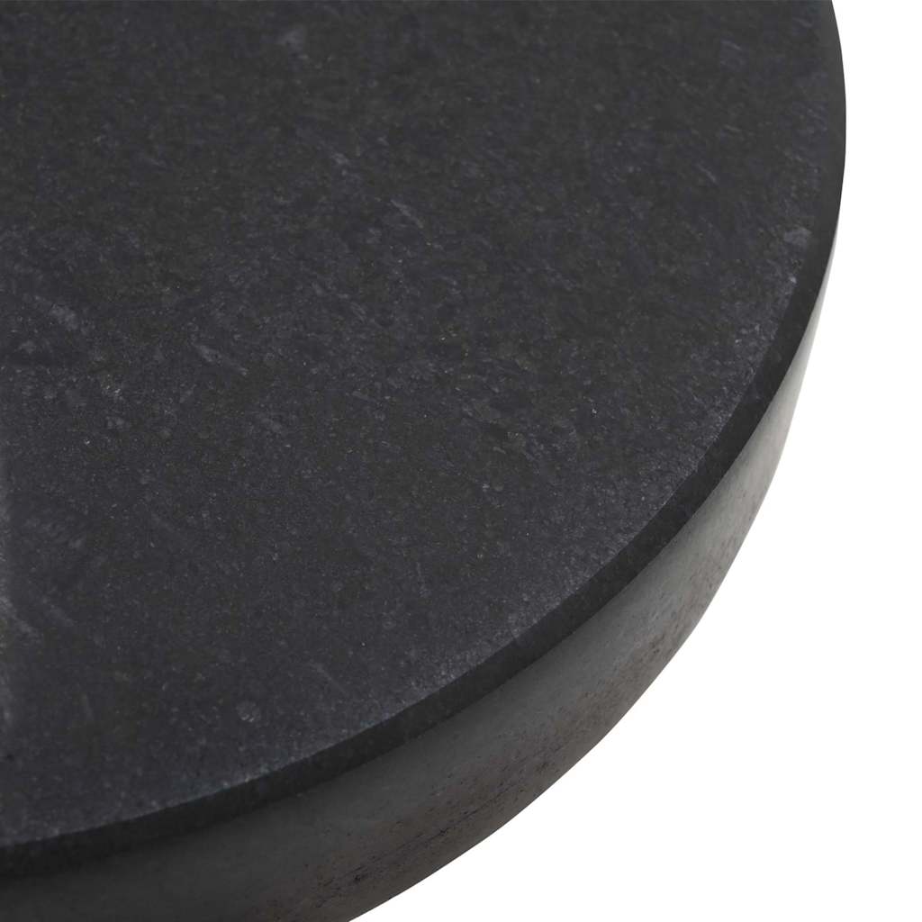 Parasol Base 30kg Black Granite and Stainless Steel Round