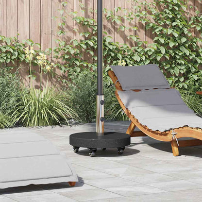 Parasol Base 30kg Black Granite and Stainless Steel Round