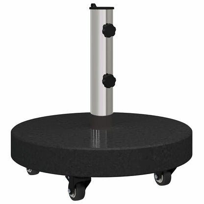 Parasol Base 30kg Black Granite and Stainless Steel Round