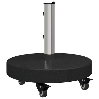 Parasol Base 30kg Black Granite and Stainless Steel Round