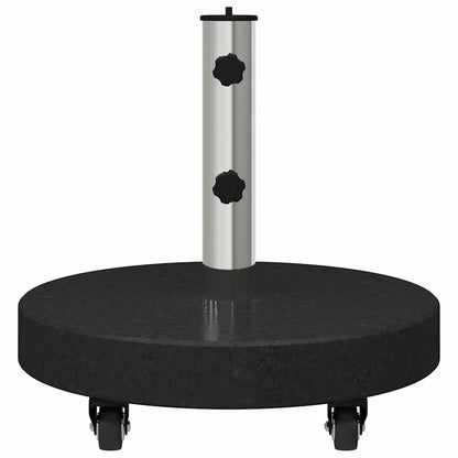 Parasol Base 30kg Black Granite and Stainless Steel Round