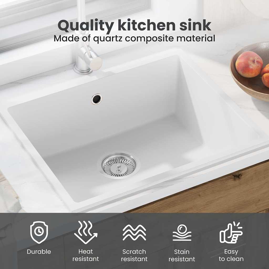 Kitchen Sink White 54 x 44 x 20 cm Granite