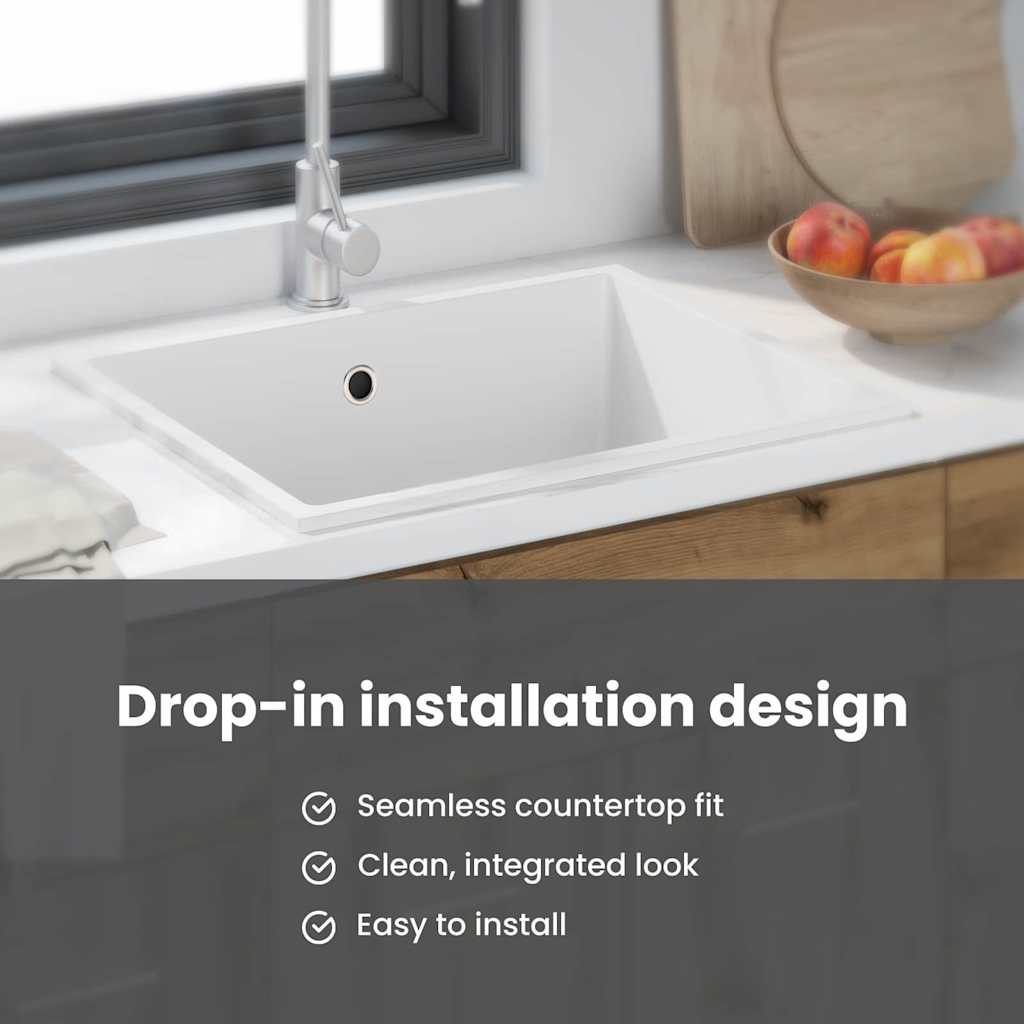Kitchen Sink White 54 x 44 x 20 cm Granite