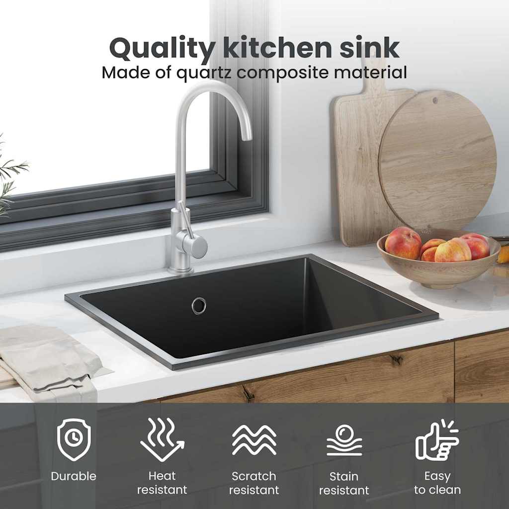 Kitchen Sink Black 38 x 44 x 20 cm Granite