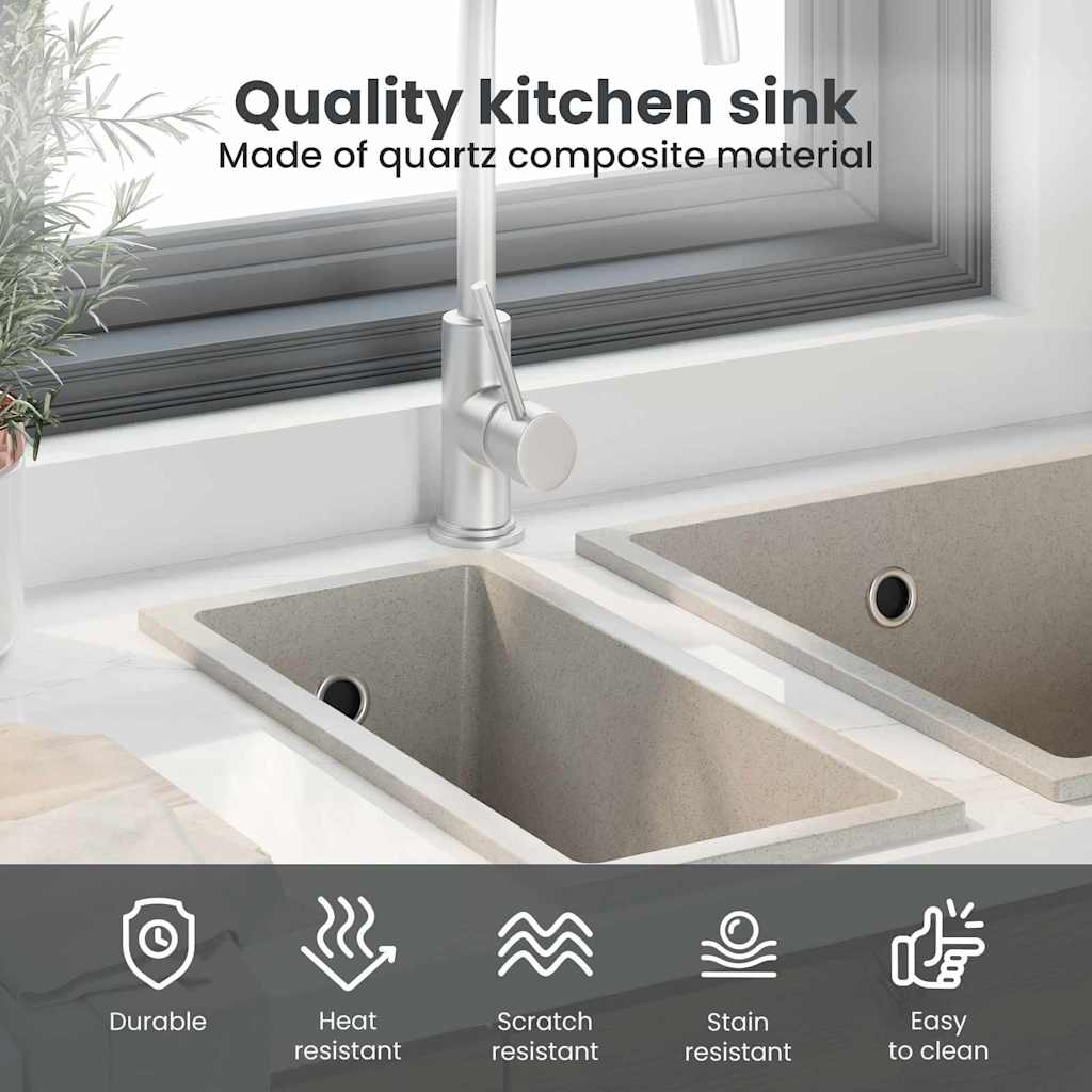 Kitchen Sink Beige 21 x 44 x 14 cm Granite