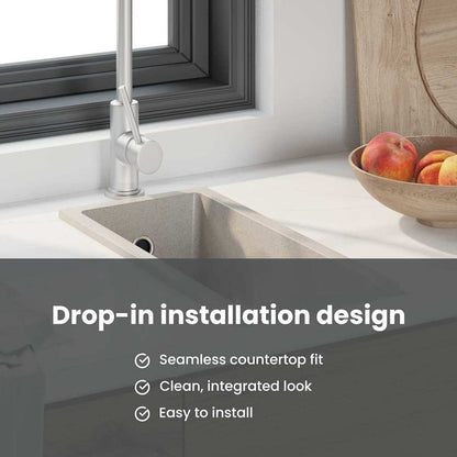 Kitchen Sink Beige 21 x 44 x 14 cm Granite
