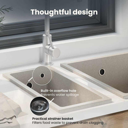 Kitchen Sink Beige 21 x 44 x 14 cm Granite