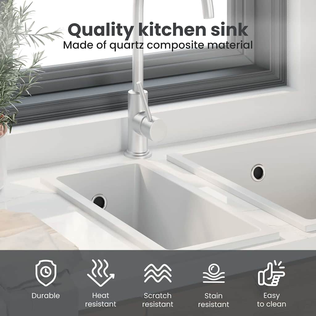 Kitchen Sink White 21 x 44 x 14 cm Granite