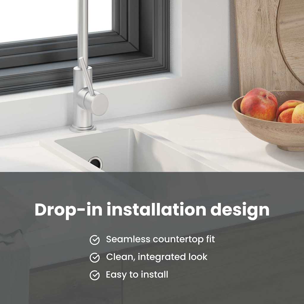 Kitchen Sink White 21 x 44 x 14 cm Granite