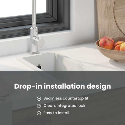 Kitchen Sink White 21 x 44 x 14 cm Granite