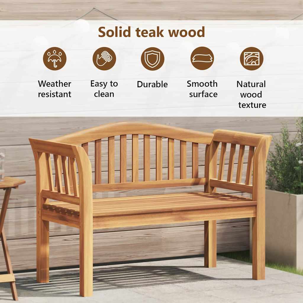 Bench Brown 120 x 53.5 x 85 cm Solid Teak wood
