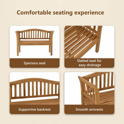 Bench Brown 120 x 53.5 x 85 cm Solid Teak wood