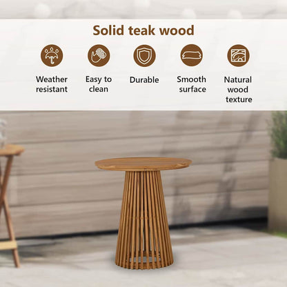 Side Table Brown 70 x 70 x 75 cm Solid Teak Wood