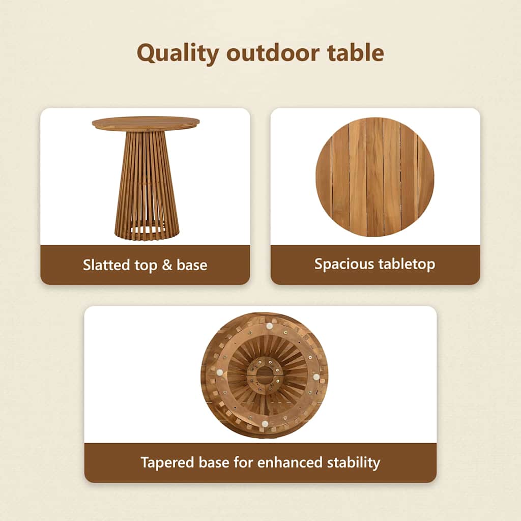 Side Table Brown 70 x 70 x 75 cm Solid Teak Wood