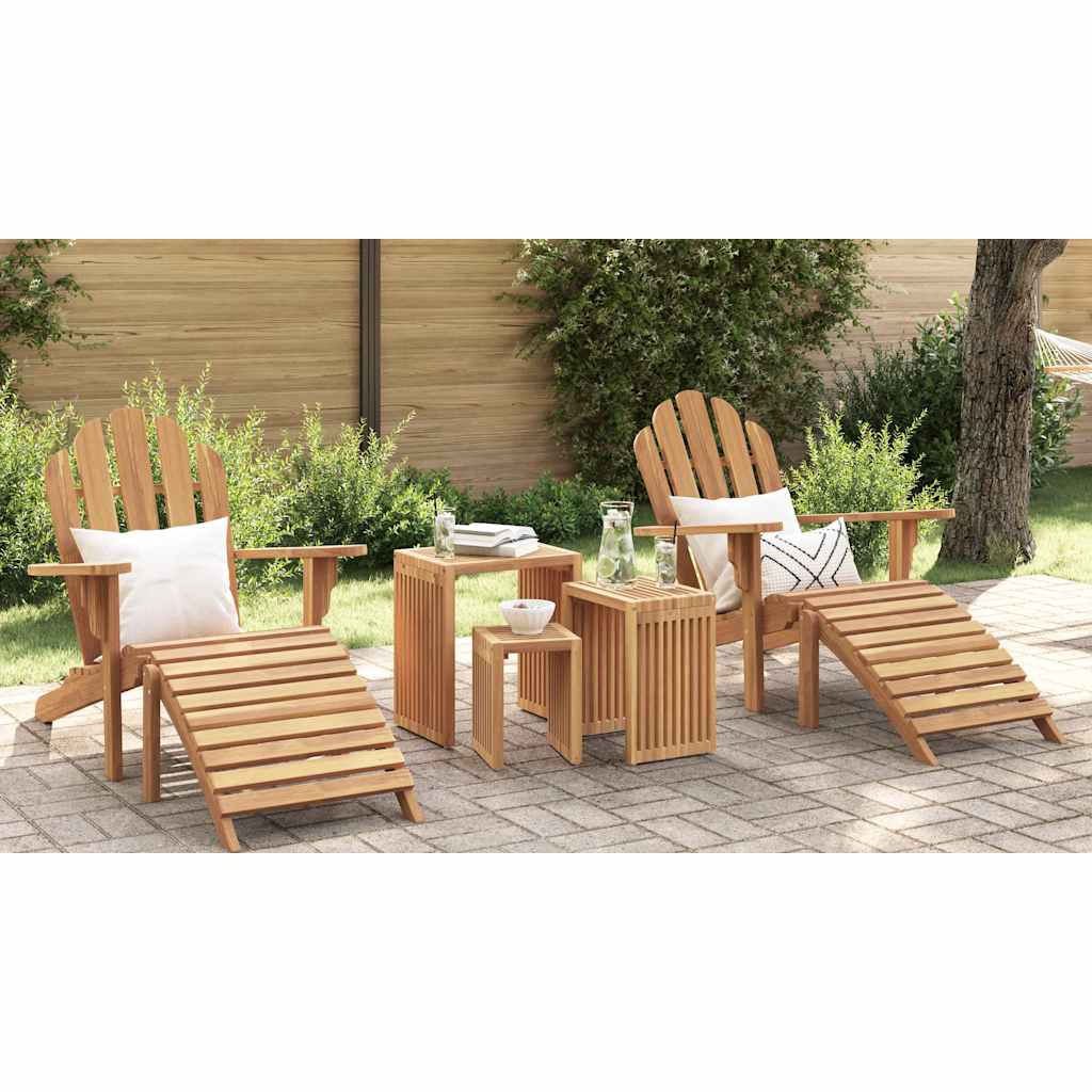 Garden Side Table 3 pcs Brown 33 x 44.5 x 51 cm Solid Teak Wood