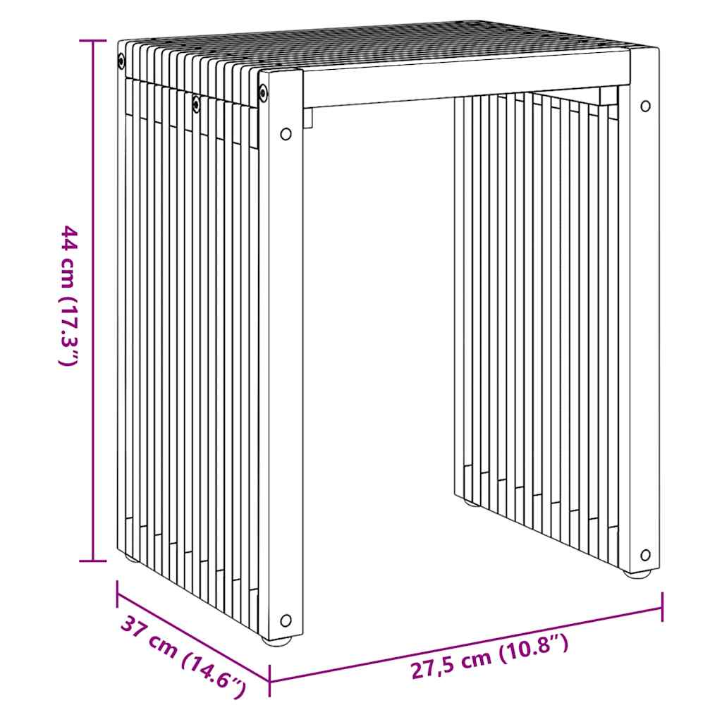 Garden Side Table 3 pcs Brown 33 x 44.5 x 51 cm Solid Teak Wood