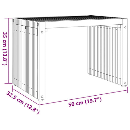 Garden Side Table Brown 50 x 32.5 x 35 cm Solid Teak Wood