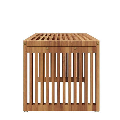 Garden Side Table Brown 70 x 37.5 x 35.5 cm Solid Teak Wood