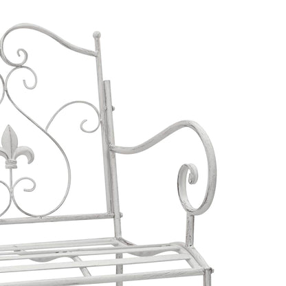 Garden Bench Antique White 104 x 54 x 93 cm Steel