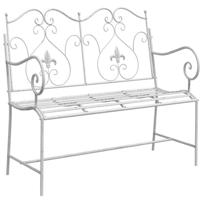 Garden Bench Antique White 104 x 54 x 93 cm Steel