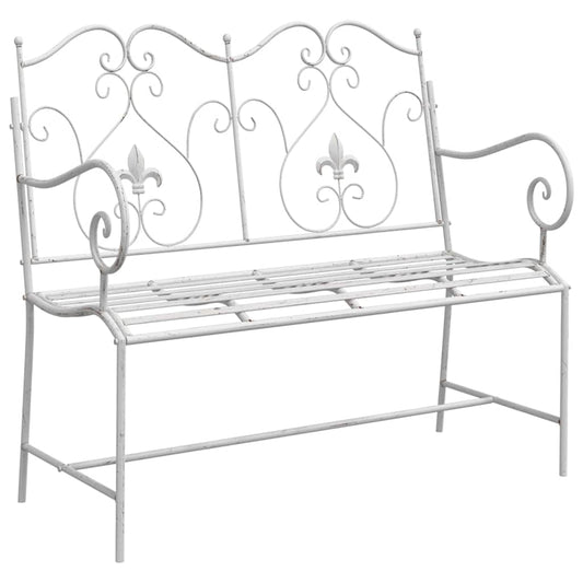 Garden Bench Antique White 104 x 54 x 93 cm Steel