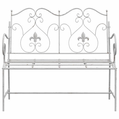 Garden Bench Antique White 104 x 54 x 93 cm Steel