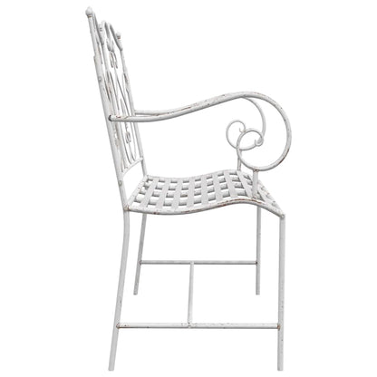 Garden Bench Antique White 104 x 54 x 93 cm Steel