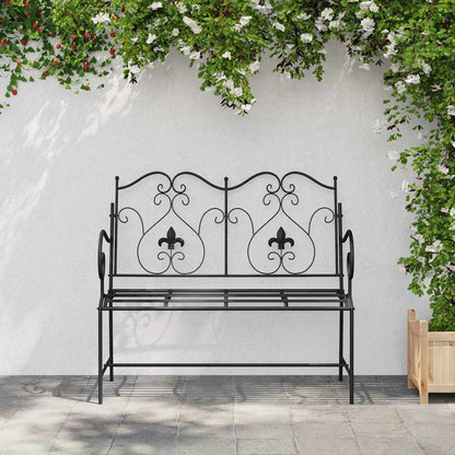 Garden Bench Black 104 x 54 x 93 cm Steel