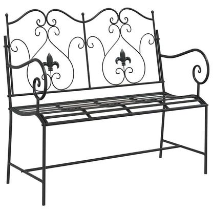 Garden Bench Black 104 x 54 x 93 cm Steel