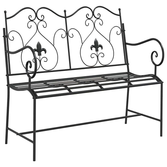 Garden Bench Black 104 x 54 x 93 cm Steel