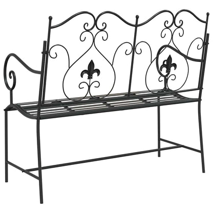 Garden Bench Black 104 x 54 x 93 cm Steel
