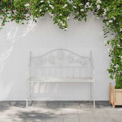 Garden Bench Antique White 104 x 52.5 x 89 cm Steel