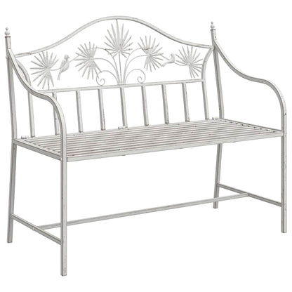 Garden Bench Antique White 104 x 52.5 x 89 cm Steel